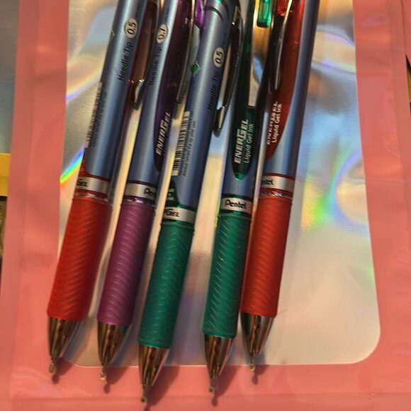 Pentel Energel Gel Pens - Needle Tip - (5ct) - NEW - Picture 2 of 3